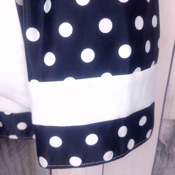 Girl's Navy White Polka Dot Dress Sleeveless Taffeta Back Tie Size 4T - Picture 6 of 7
